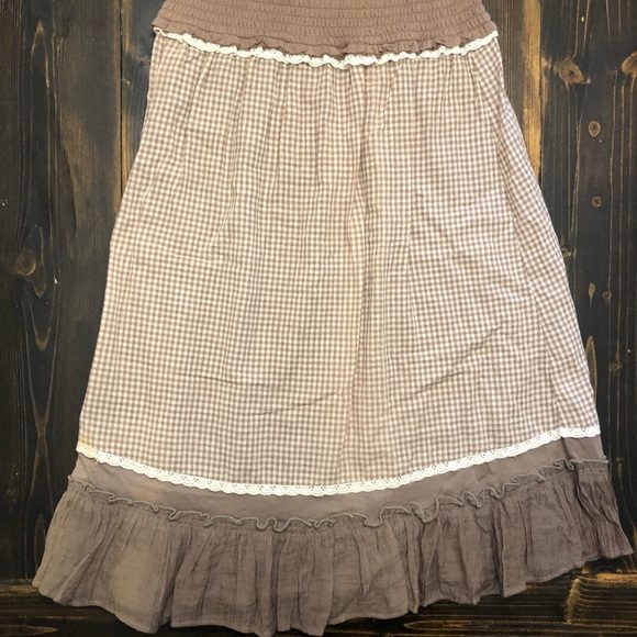 NWOT Maurices Super Cute Summer Strapless Gingham & Lace Ruffle Detailed Dress - Picture 6 of 7